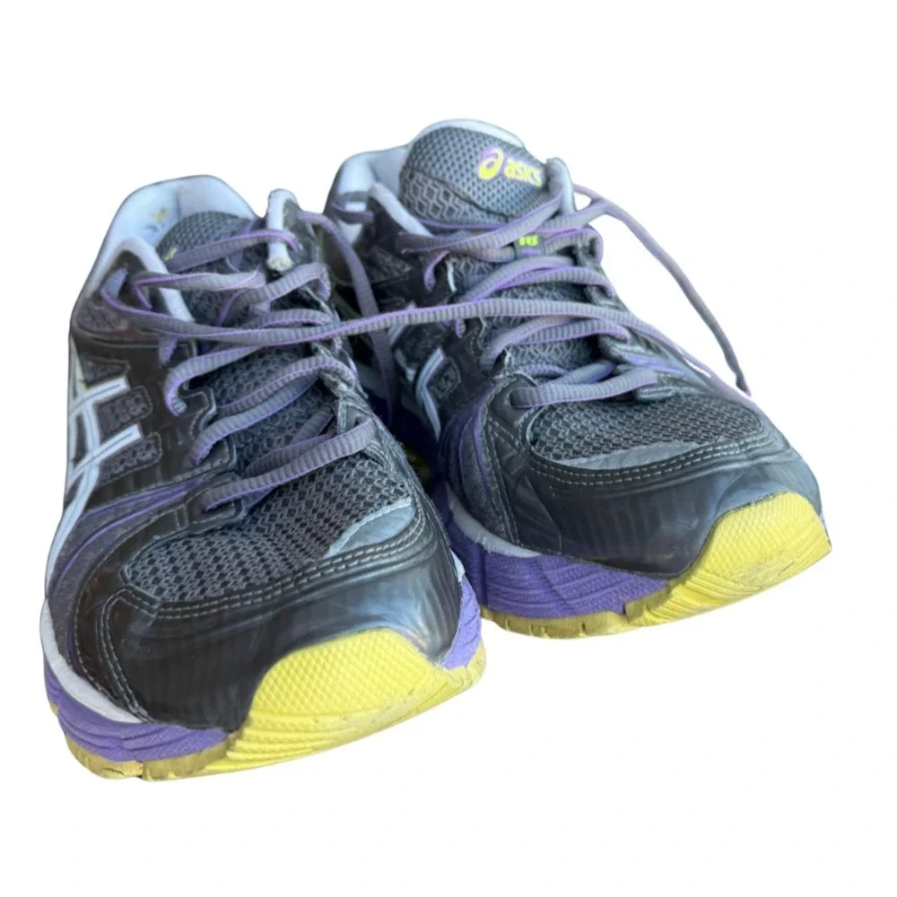 ASICS Gel Kayano Women's 9  Running Shoes Gray‎ Purple Yellow Stability Trainer